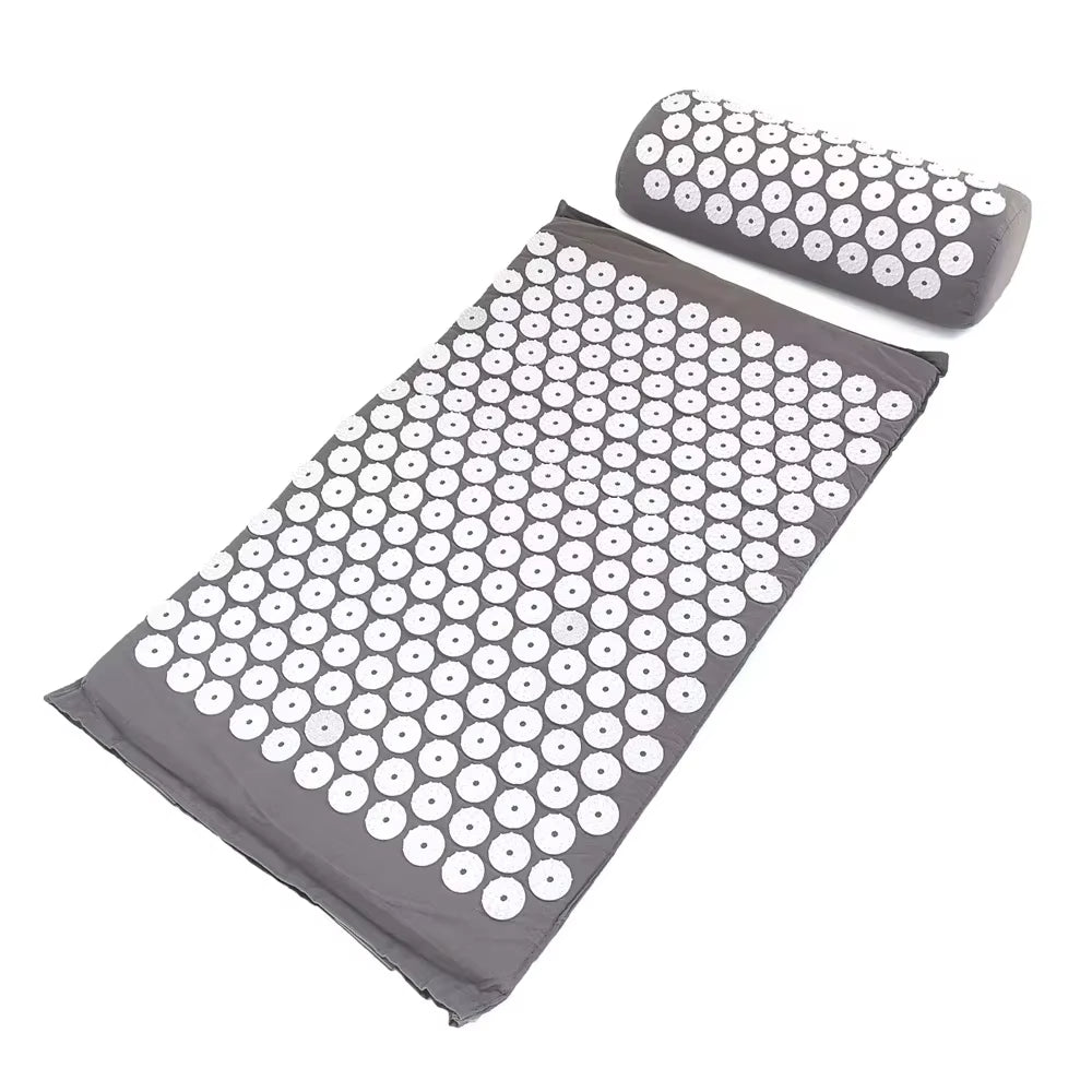 Acupressure Massage Cushion and Yoga Mat Set for Pain Relief and Stress Reduction