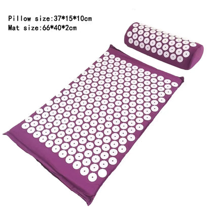 Acupressure Massage Cushion and Yoga Mat Set for Pain Relief and Stress Reduction