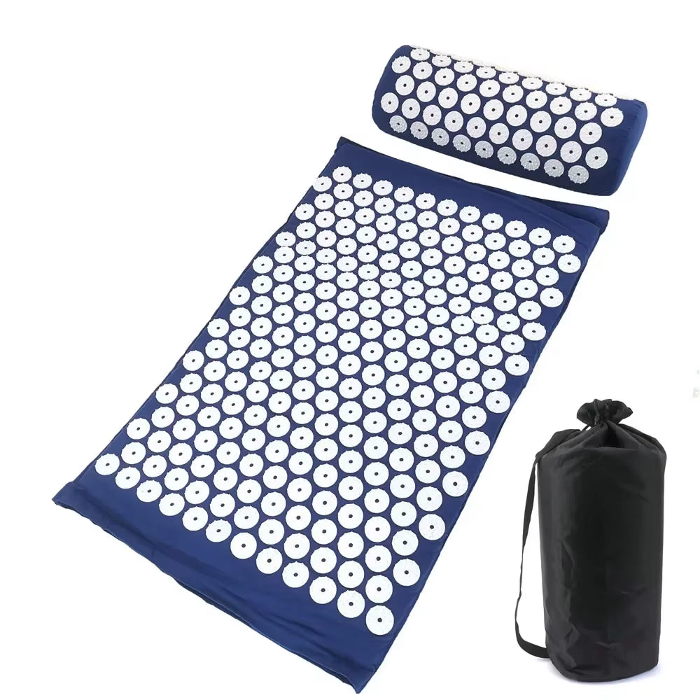 Acupressure Massage Cushion and Yoga Mat Set for Pain Relief and Stress Reduction