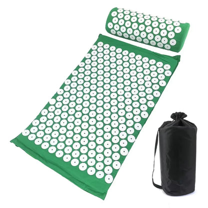 Acupressure Massage Cushion and Yoga Mat Set for Pain Relief and Stress Reduction