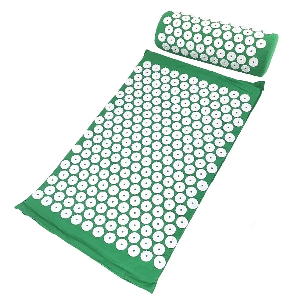 Acupressure Massage Cushion and Yoga Mat Set for Pain Relief and Stress Reduction