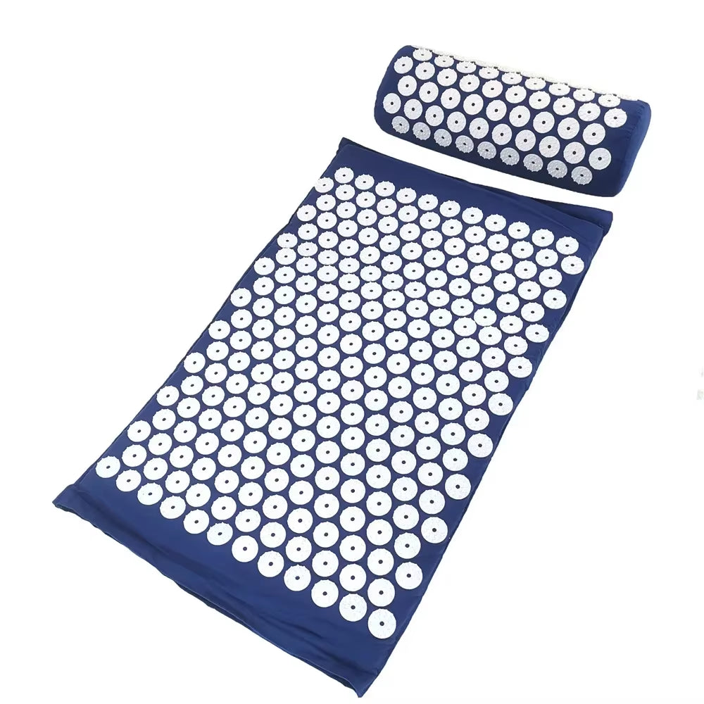 Acupressure Massage Cushion and Yoga Mat Set for Pain Relief and Stress Reduction