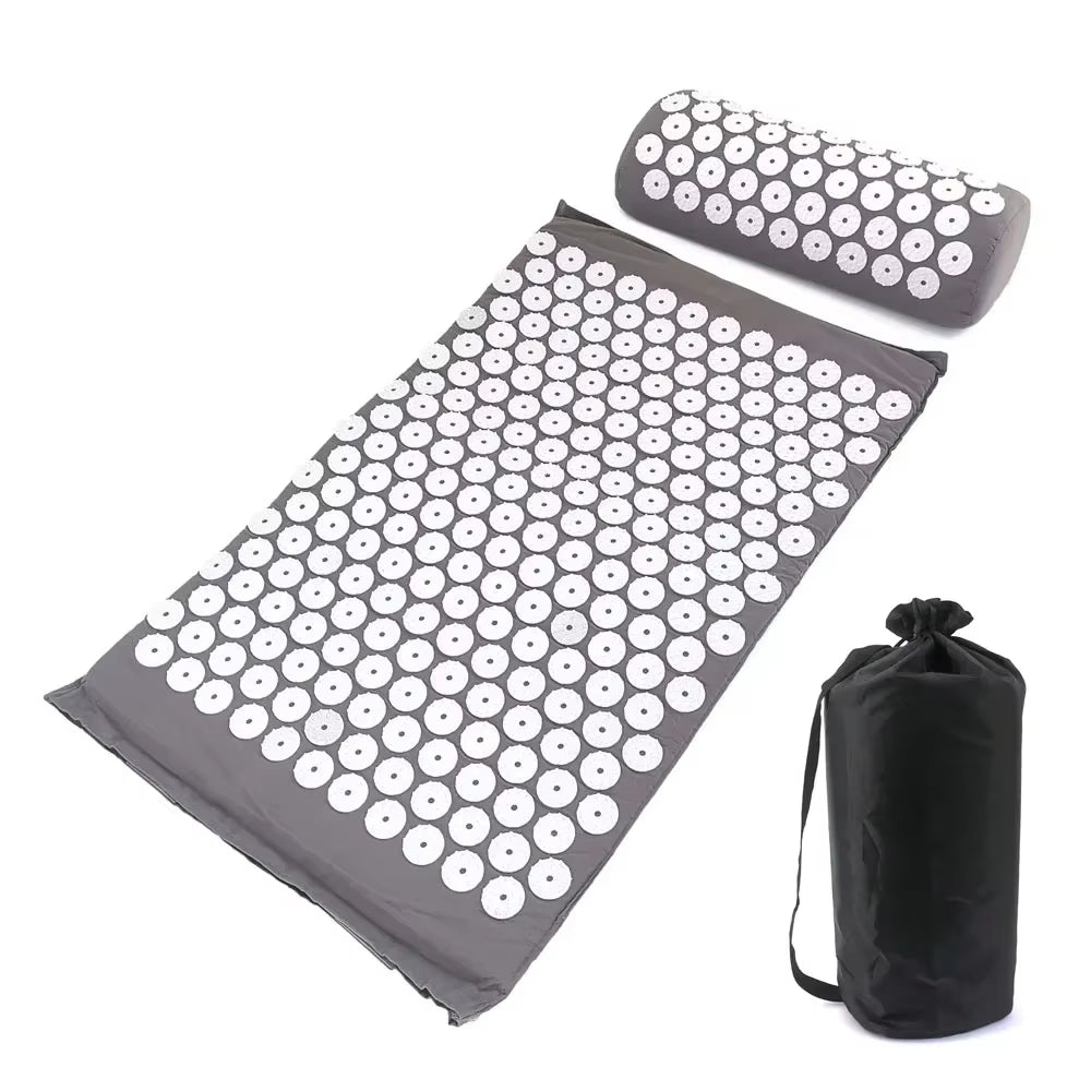 Acupressure Massage Cushion and Yoga Mat Set for Pain Relief and Stress Reduction