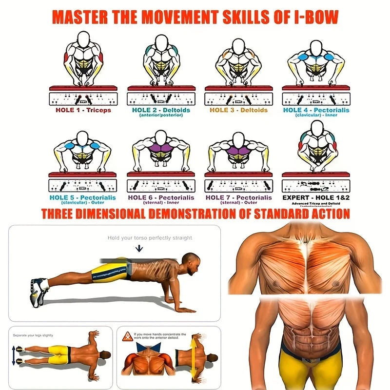 Push Up Fitness Equipment for Chest Abdomen Arms/Back Training