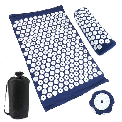 Acupressure Massage Cushion and Yoga Mat Set for Pain Relief and Stress Reduction