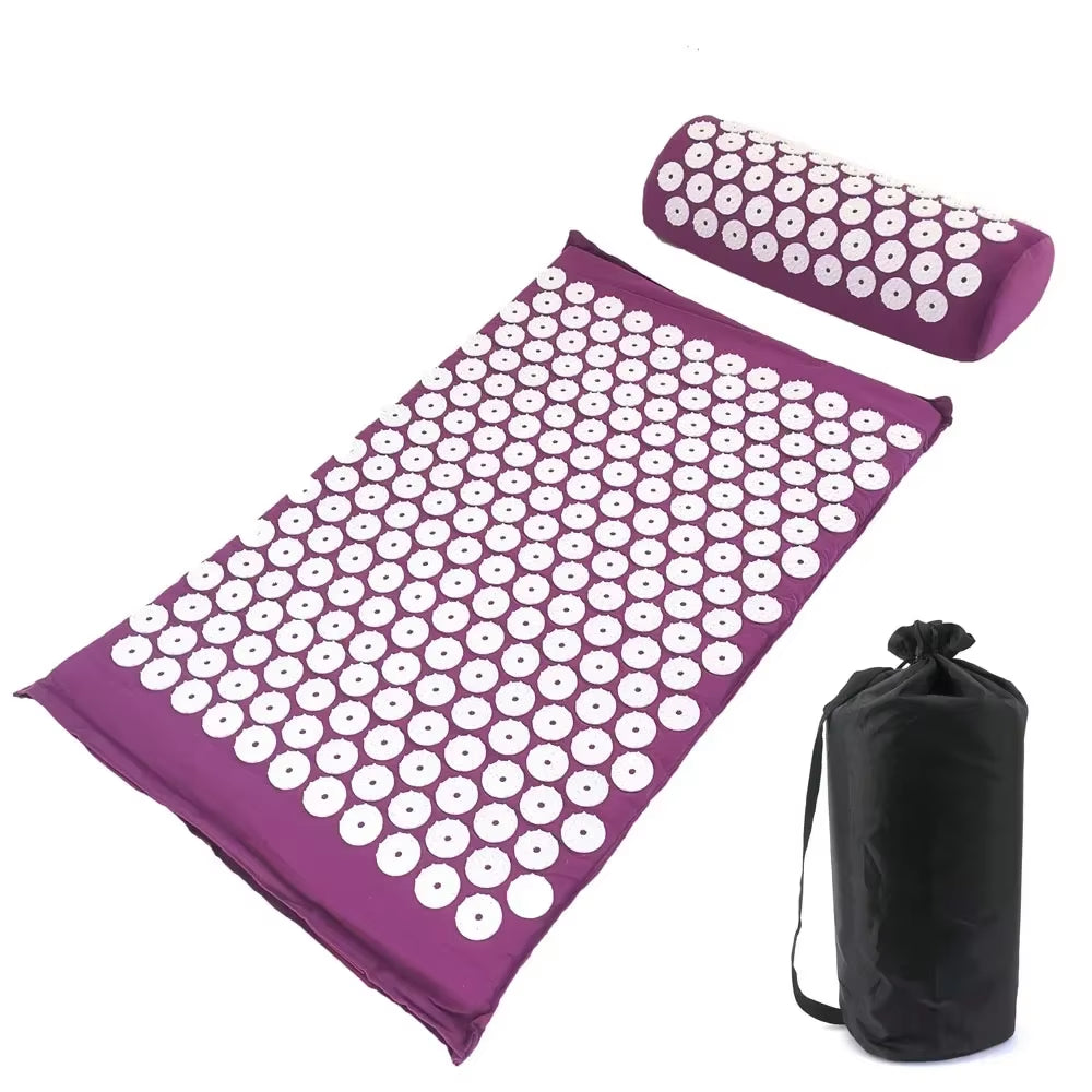 Acupressure Massage Cushion and Yoga Mat Set for Pain Relief and Stress Reduction